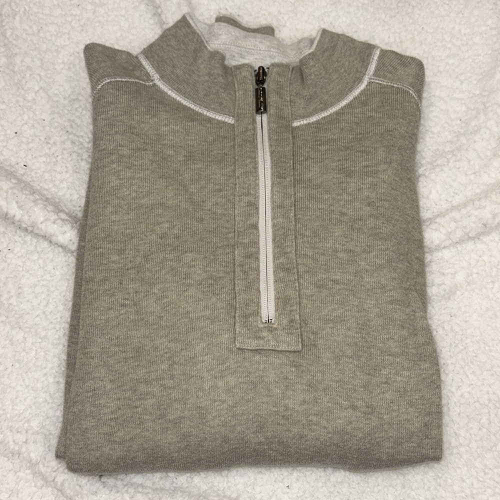 Tommy Bahama Beige Reversible Half Zip